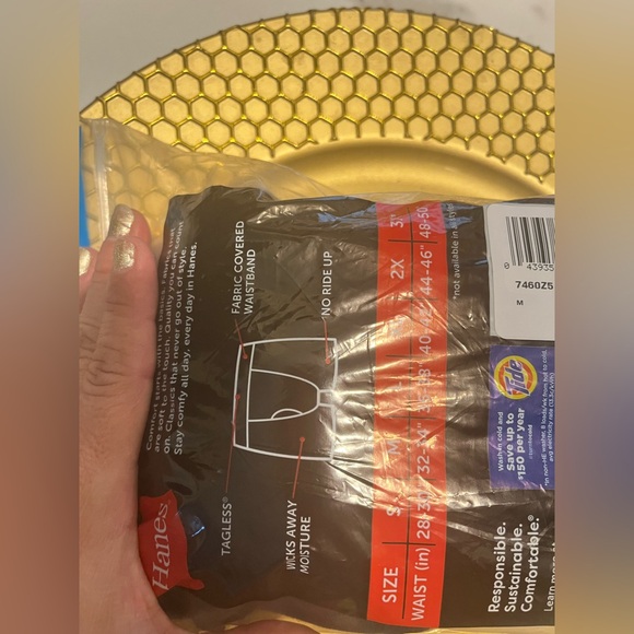 Hanes Men's Gray  and black Boxer Briefs size M - Picture 3 of 9